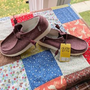 Hey Dude Wendy Heathered Burgundy Women's Size 8 NWT